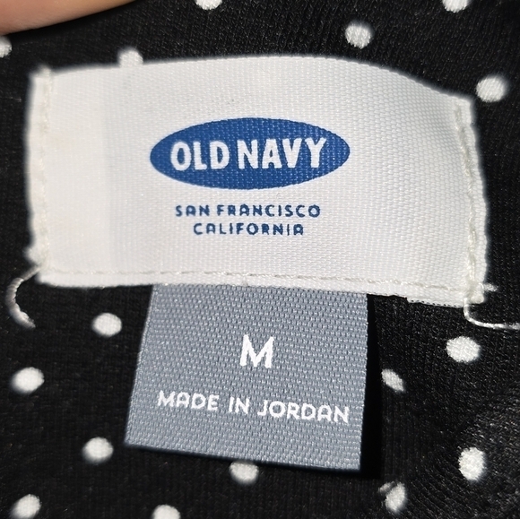 Old navy womens poker dot dress in size medium color black and white, round neck - Picture 9 of 9